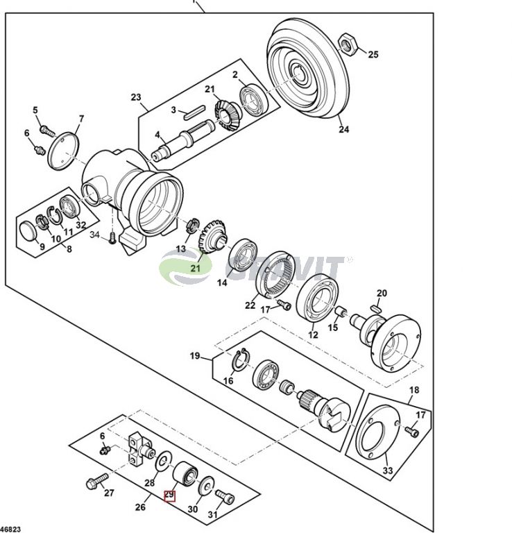 DE19475 ŁOŻYSKO NAPĘDU KOSY JOHN DEERE ORYGINAŁ