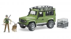 02587 - BRUDER - SAMOCHÓD LAND ROVER DEFENDER Z FIGURKĄ LEŚNIKA Z PSEM