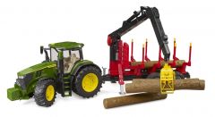 03154 - BRUDER - CIĄGNIK JOHN DEERE Z PRZYCEPĄ DO PRACY W LESIE