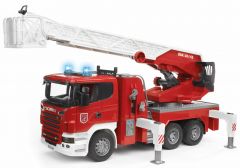 03590 - BRUDER - CIĘŻARÓWKA SCANIA R-SERIE WÓZ STRAŻACKI Z DRABINĄ