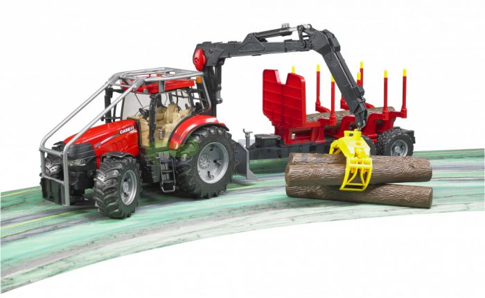 Zabawka Traktor Case Ih Puma Leśny Z Przyczepą Bruder 03098